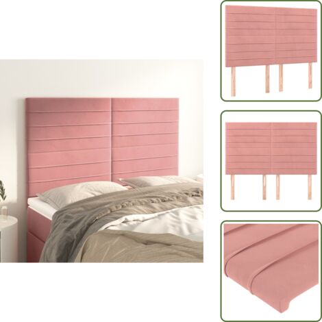 Testiera Regolabile - vidaXL Testiera Rosa 144x5x118/128 cm Velluto - Testiera in Legno