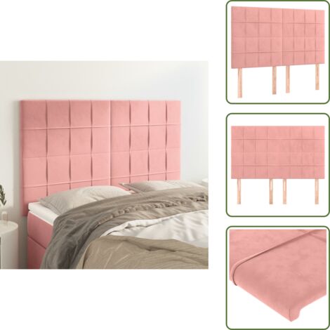 Testiera Regolabile - vidaXL Testiera Rosa 144x5x118/128 cm Velluto - Testiera in Legno