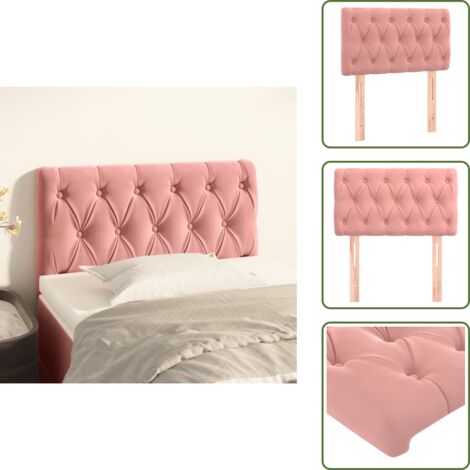 Testiera Regolabile - vidaXL Testiera Rosa 80x7x78/88 cm in Tessuto - Testiera in Legno