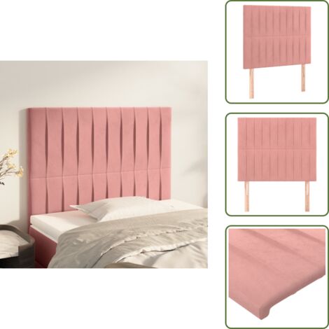 Testiera Regolabile - vidaXL Testiera Rosa 90x5x118/128 cm Velluto - Testiera per Letto