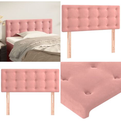 Testiera Rosa 100x5x78/88 cm in Velluto - Testiera in Velluto - Testiera da Letto