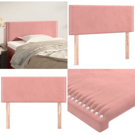 Testiera Rosa 100x5x78/88 cm in Velluto - Testiera in Velluto - Testiera da Letto