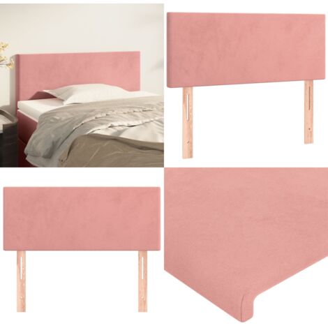 Testiera Rosa 100x5x78/88 cm in Velluto - Testiera in Velluto - Testiera da Letto