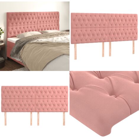 Testiera Rosa 180x7x118/128 cm Velluto - Testiera in Velluto - Testiera Regolabile