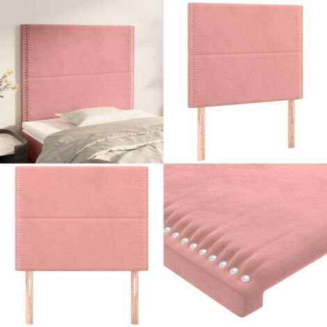 Testiera Rosa 80x5x118/128 cm Velluto - Testiera in Velluto - Testiera da Letto