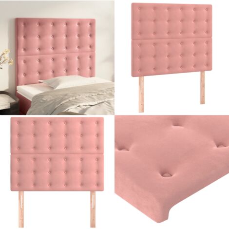 Testiera Rosa 80x5x118/128 cm Velluto - Testiera in Velluto - Testiera Regolabile
