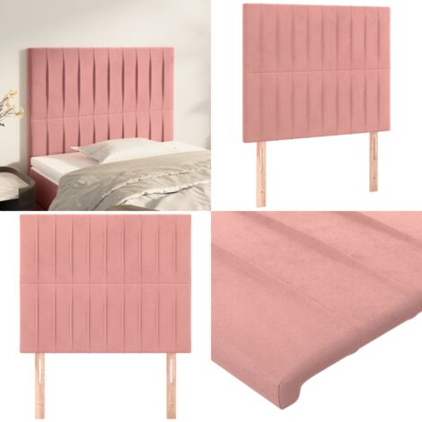 Testiera Rosa 80x5x118/128 cm Velluto - Testiera in Velluto - Testiera Regolabile
