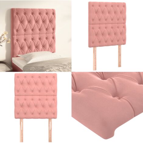 Testiera Rosa 80x7x118/128 cm Velluto - Testiera in Velluto - Testiera Regolabile