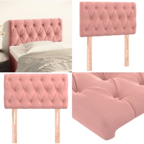 Testiera Rosa 80x7x78/88 cm in Tessuto - Testiera in Velluto - Testiera da Letto
