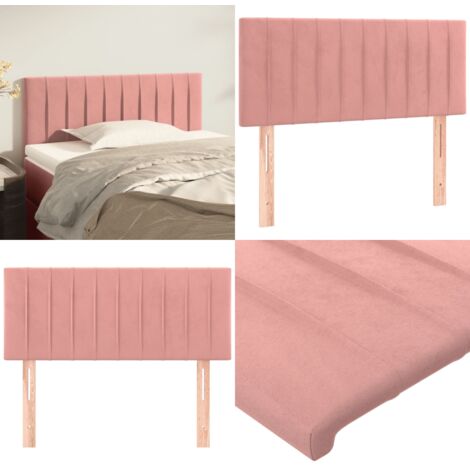 Testiera Rosa 90x5x78/88 cm in Tessuto - Testiera in Velluto - Testiera in Legno