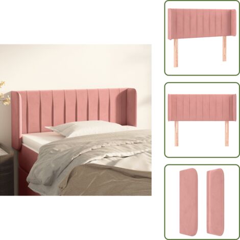 Testiera rosa - vidaXL Testiera ad Orecchio Rosa 103x16x78/88 cm in Velluto - Testiera regolabile