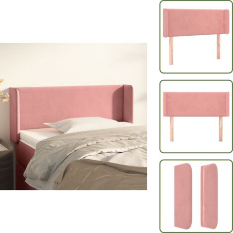 Testiera rosa - vidaXL Testiera ad Orecchio Rosa 103x16x78/88 cm in Velluto - Testiera regolabile