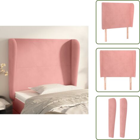 Testiera rosa - vidaXL Testiera ad Orecchio Rosa 103x23x118/128 cm in Velluto -