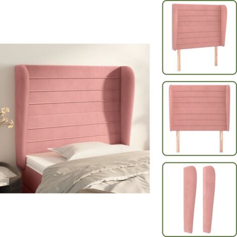 Testiera rosa - vidaXL Testiera ad Orecchio Rosa 103x23x118/128 cm in Velluto -
