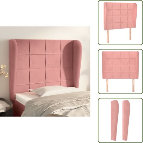 Testiera rosa - vidaXL Testiera ad Orecchio Rosa 103x23x118/128 cm in Velluto -