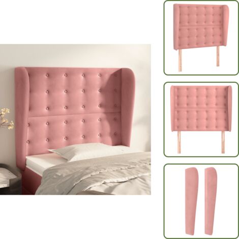 Testiera rosa - vidaXL Testiera ad Orecchio Rosa 103x23x118/128 cm in Velluto -