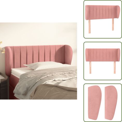 Testiera rosa - vidaXL Testiera ad Orecchio Rosa 103x23x78/88 cm in Velluto - Testiera regolabile
