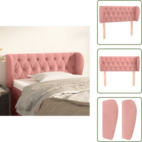 Testiera rosa - vidaXL Testiera ad Orecchio Rosa 103x23x78/88 cm in Velluto - Testiera regolabile