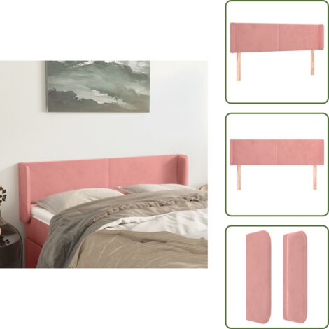 Testiera rosa - vidaXL Testiera ad Orecchio Rosa 147x16x78/88 cm in Velluto - Testiera regolabile
