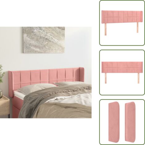 Testiera rosa - vidaXL Testiera ad Orecchio Rosa 147x16x78/88 cm in Velluto - Testiera regolabile