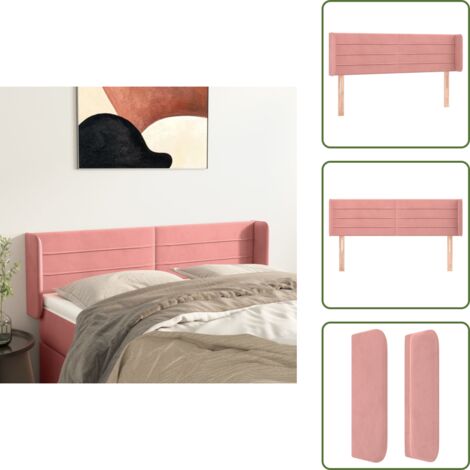 Testiera rosa - vidaXL Testiera ad Orecchio Rosa 147x16x78/88 cm in Velluto - Testiera regolabile