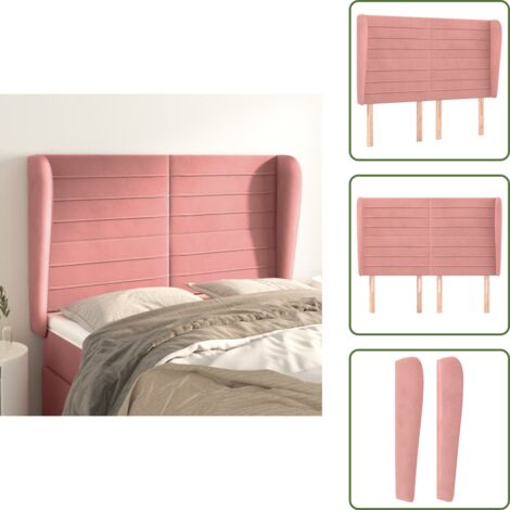 Testiera rosa - vidaXL Testiera ad Orecchio Rosa 147x23x118/128 cm in Velluto - Testiera regolabile