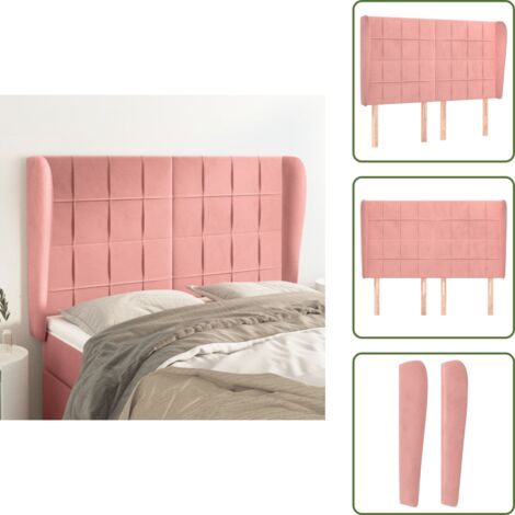 Testiera rosa - vidaXL Testiera ad Orecchio Rosa 147x23x118/128 cm in Velluto - Testiera regolabile