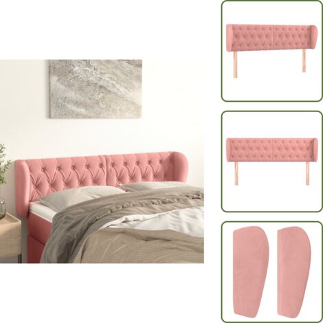 Testiera rosa - vidaXL Testiera ad Orecchio Rosa 147x23x78/88 cm in Velluto - Testiera regolabile