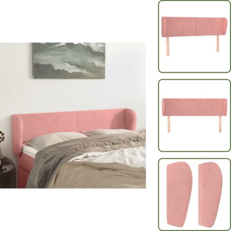 Testiera rosa - vidaXL Testiera ad Orecchio Rosa 147x23x78/88 cm in Velluto - Testiera regolabile