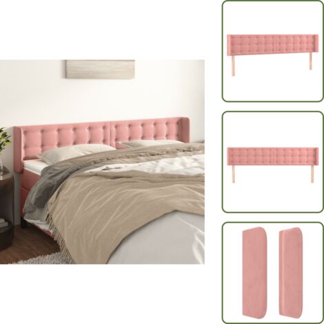 Testiera rosa - vidaXL Testiera ad Orecchio Rosa 163x16x78/88 cm in Velluto - Testiera regolabile