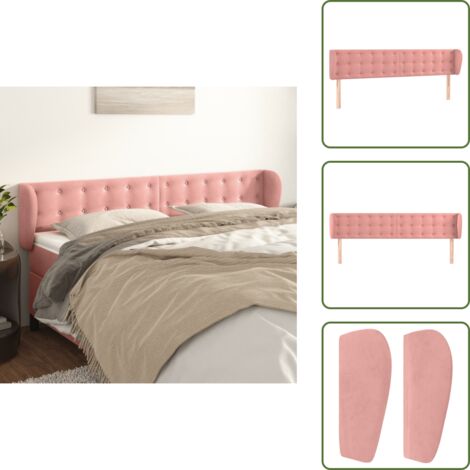 Testiera rosa - vidaXL Testiera ad Orecchio Rosa 163x23x78/88 cm in Velluto - Testiera regolabile