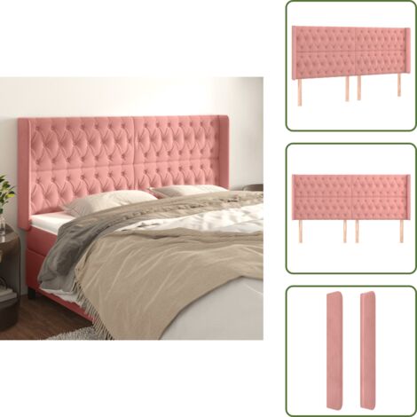 Testiera rosa - vidaXL Testiera ad Orecchio Rosa 183x16x118/128 cm in Velluto - Testiera regolabile