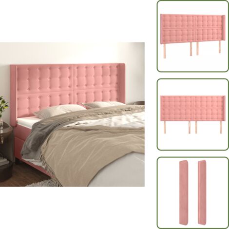 Testiera rosa - vidaXL Testiera ad Orecchio Rosa 183x16x118/128 cm in Velluto - Testiera regolabile