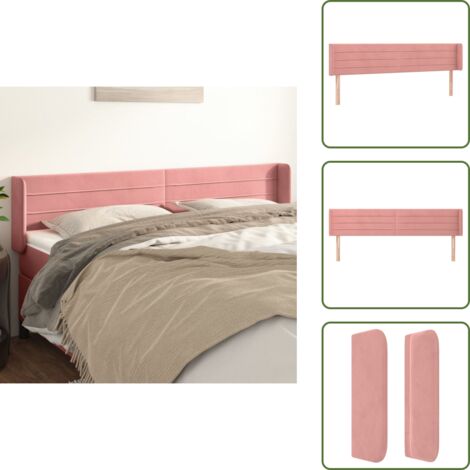 Testiera rosa - vidaXL Testiera ad Orecchio Rosa 183x16x78/88 cm in Velluto - Testiera regolabile