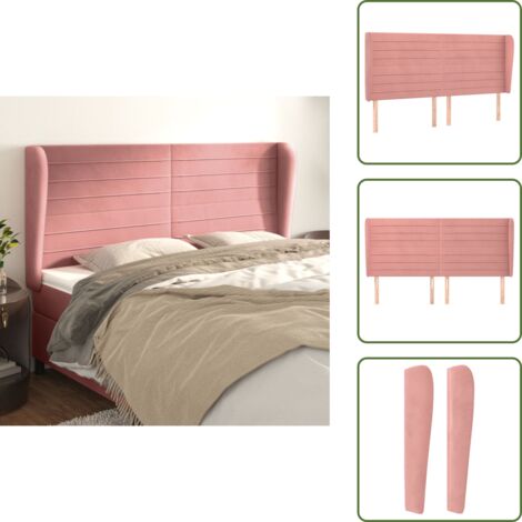 Testiera rosa - vidaXL Testiera ad Orecchio Rosa 183x23x118/128 cm in Velluto - Testiera regolabile