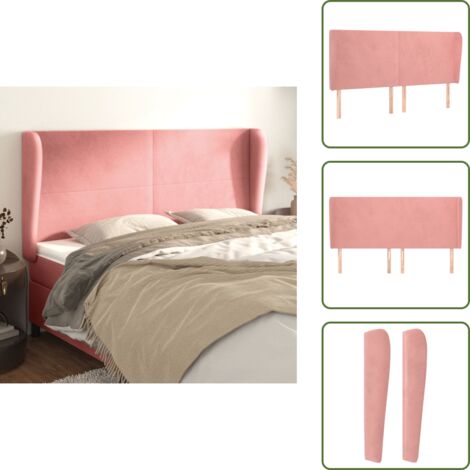 Testiera rosa - vidaXL Testiera ad Orecchio Rosa 183x23x118/128 cm in Velluto - Testiera regolabile