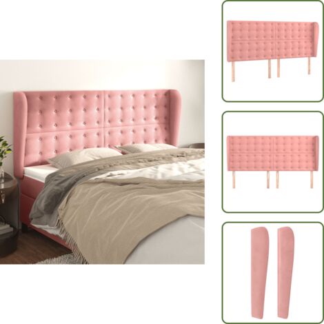 Testiera rosa - vidaXL Testiera ad Orecchio Rosa 183x23x118/128 cm in Velluto - Testiera regolabile
