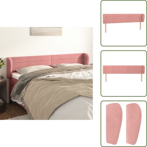 Testiera rosa - vidaXL Testiera ad Orecchio Rosa 183x23x78/88 cm in Velluto -