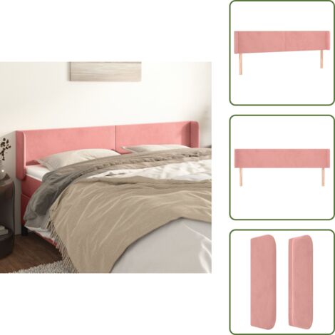 Testiera rosa - vidaXL Testiera ad Orecchio Rosa 203x16x78/88 cm in Velluto - Testiera regolabile