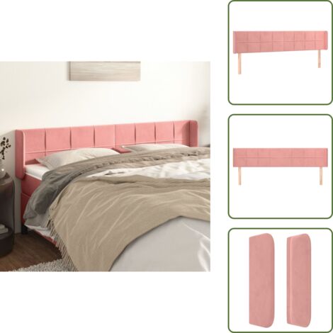 Testiera rosa - vidaXL Testiera ad Orecchio Rosa 203x16x78/88 cm in Velluto - Testiera regolabile