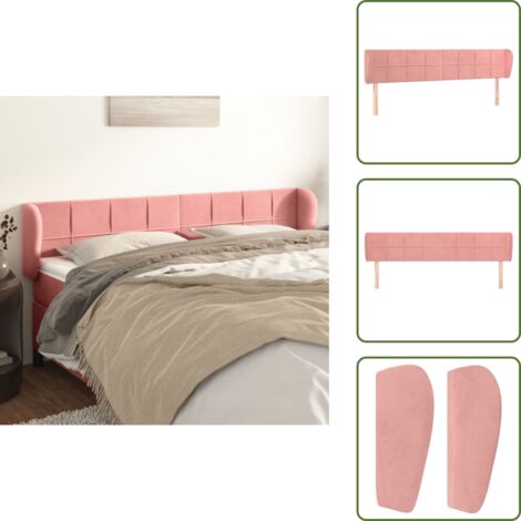 Testiera rosa - vidaXL Testiera ad Orecchio Rosa 203x23x78/88 cm in Velluto - Testiera regolabile