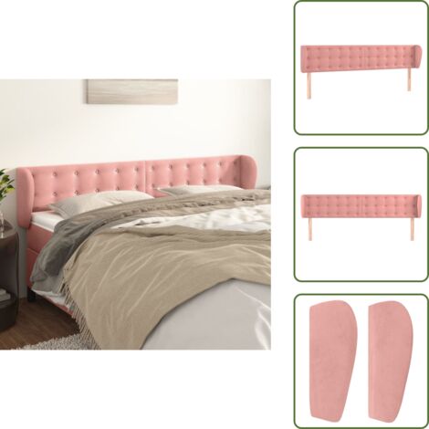 Testiera rosa - vidaXL Testiera ad Orecchio Rosa 203x23x78/88 cm in Velluto - Testiera regolabile