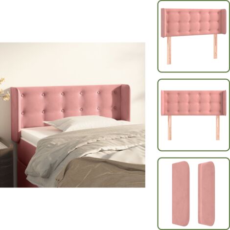 Testiera rosa - vidaXL Testiera ad Orecchio Rosa 83x16x78/88 cm in Velluto -