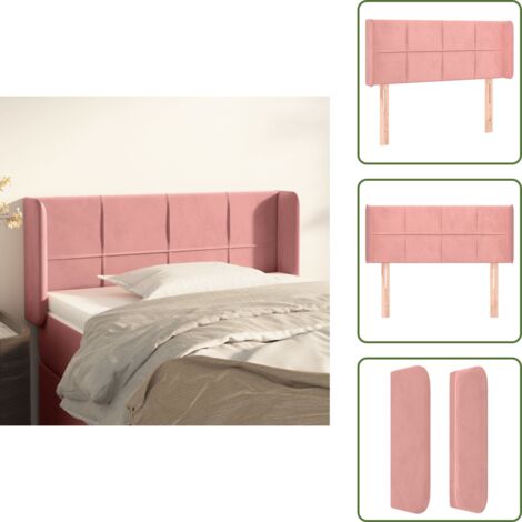 Testiera rosa - vidaXL Testiera ad Orecchio Rosa 83x16x78/88 cm in Velluto -