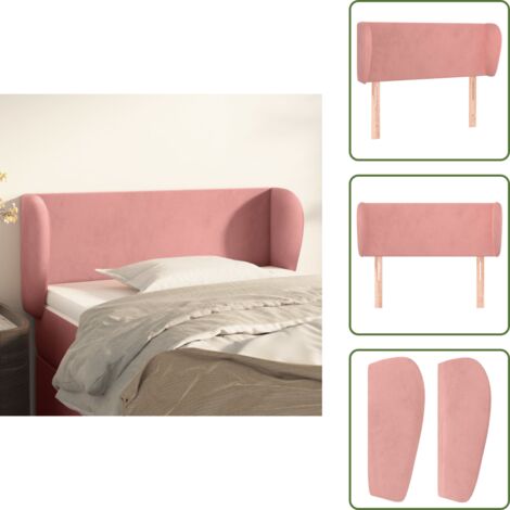Testiera rosa - vidaXL Testiera ad Orecchio Rosa 83x23x78/88 cm in Velluto - Testiera regolabile
