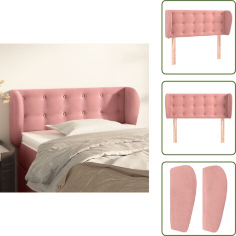Testiera rosa - vidaXL Testiera ad Orecchio Rosa 83x23x78/88 cm in Velluto - Testiera regolabile