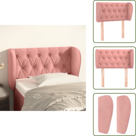 Testiera rosa - vidaXL Testiera ad Orecchio Rosa 83x23x78/88 cm in Velluto - Testiera regolabile