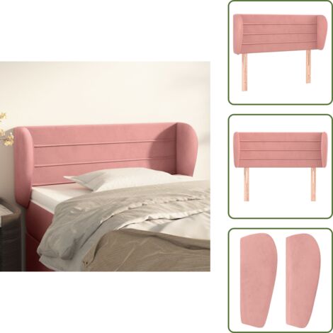 Testiera rosa - vidaXL Testiera ad Orecchio Rosa 83x23x78/88 cm in Velluto - Testiera regolabile