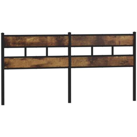 Testiera Rovere Fumo 200 cm in Ferro e Legno Multistrato vidaXL