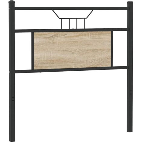 Testiera Rovere Sonoma 80 cm in Legno Multistrato e Acciaio vidaXL